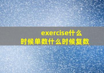 exercise什么时候单数什么时候复数