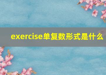 exercise单复数形式是什么