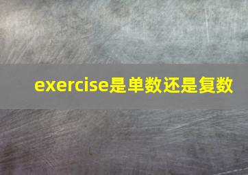 exercise是单数还是复数