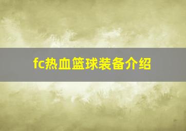 fc热血篮球装备介绍