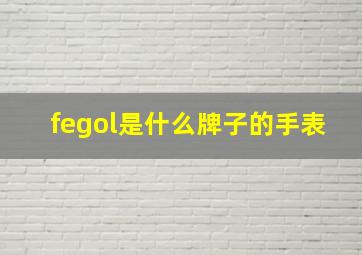 fegol是什么牌子的手表