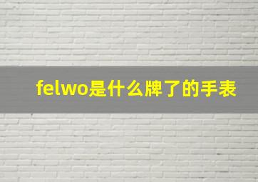 felwo是什么牌了的手表