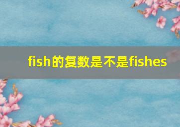 fish的复数是不是fishes