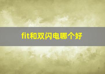 fit和双闪电哪个好