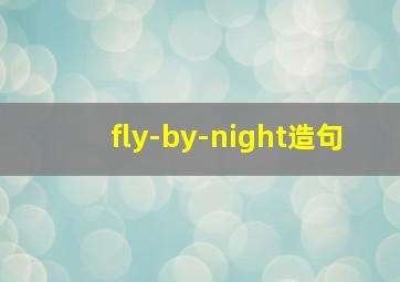 fly-by-night造句