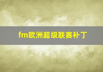 fm欧洲超级联赛补丁