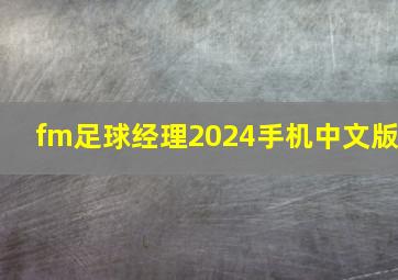 fm足球经理2024手机中文版