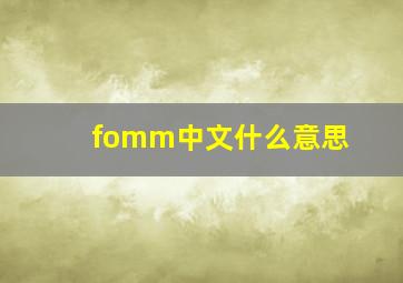 fomm中文什么意思