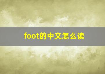 foot的中文怎么读