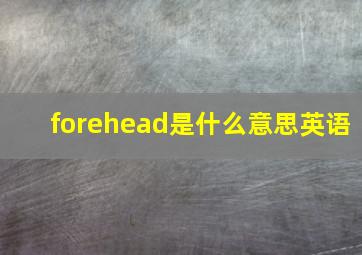 forehead是什么意思英语