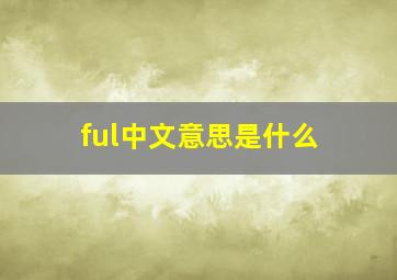 ful中文意思是什么