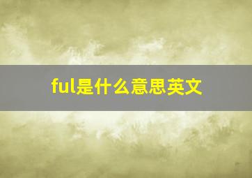 ful是什么意思英文