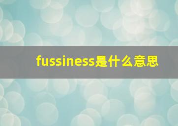 fussiness是什么意思