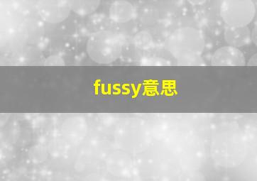 fussy意思