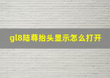 gl8陆尊抬头显示怎么打开