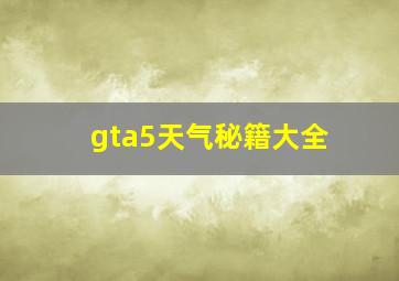 gta5天气秘籍大全