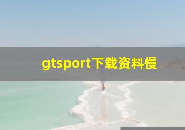 gtsport下载资料慢