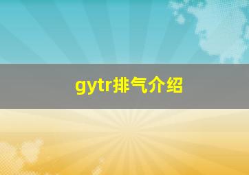 gytr排气介绍