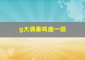 g大调奏鸣曲一级