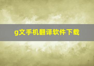 g文手机翻译软件下载