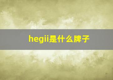 hegii是什么牌子