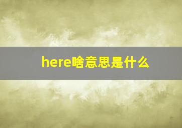 here啥意思是什么