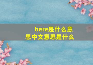 here是什么意思中文意思是什么