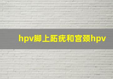 hpv脚上跖疣和宫颈hpv