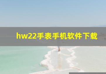 hw22手表手机软件下载