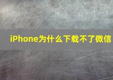 iPhone为什么下载不了微信