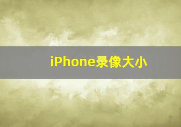 iPhone录像大小