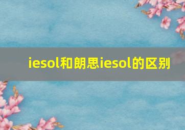 iesol和朗思iesol的区别