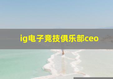 ig电子竞技俱乐部ceo