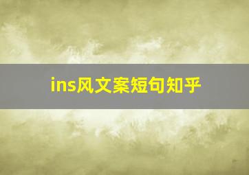 ins风文案短句知乎