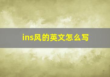 ins风的英文怎么写