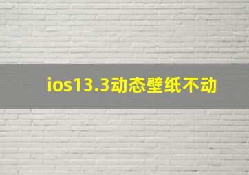 ios13.3动态壁纸不动