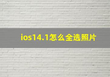 ios14.1怎么全选照片