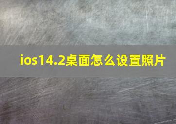 ios14.2桌面怎么设置照片