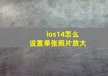 ios14怎么设置单张照片放大