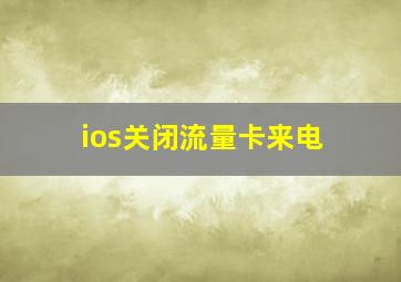 ios关闭流量卡来电