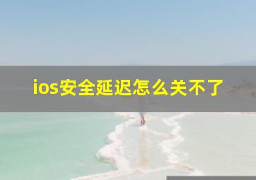 ios安全延迟怎么关不了