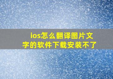 ios怎么翻译图片文字的软件下载安装不了