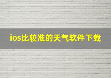 ios比较准的天气软件下载