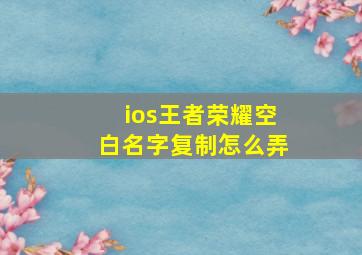 ios王者荣耀空白名字复制怎么弄