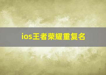 ios王者荣耀重复名