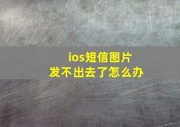 ios短信图片发不出去了怎么办