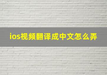 ios视频翻译成中文怎么弄