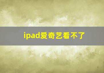 ipad爱奇艺看不了