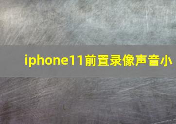 iphone11前置录像声音小