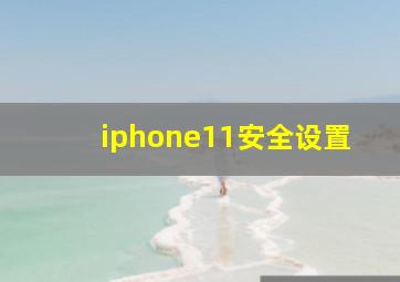 iphone11安全设置